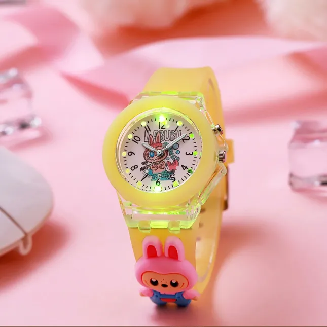 Kids Labubu Glowing Watch Yellow